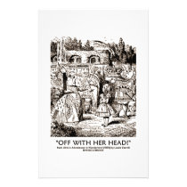 Off With Her Head Wonderland Alice Queen Quote stationery