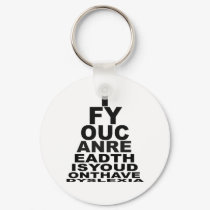 Offensive dyslexic slogan keychains