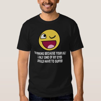 OFFENSIVE INSULT T-SHIRT: WINKING AWESOME FACE SHIRT
