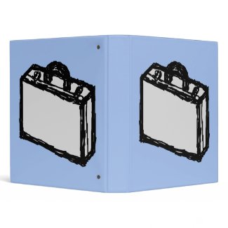 Office Briefcase or Travel Suitcase Sketch. Blue. binder