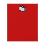 Office Briefcase or Travel Suitcase. Sketch on Red flyers