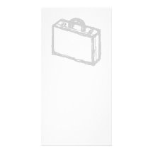 Office Briefcase or Travellers Suitcase. Sketch. Photo Cards