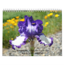OFFICE GIFT CALENDAR Iris Flowers Teamwork! by Basleeartprintgifts OFFICE GIFT CALENDAR Iris Flowers Teamwork!