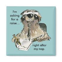 Office Humor Sloth Cartoon Magnet by zooogle Office Humor Sloth Cartoon Magnet