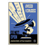 Office Propaganda: Avoid Downloads (blue) posters