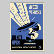 Office Propaganda: Avoid Downloads (blue) posters