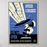 Office Propaganda: Avoid Downloads (blue) Poster