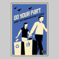Office Propaganda: Breakroom (blue) posters by stevethomas Office Propaganda: Breakroom (blue) posters