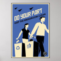Office Propaganda: Breakroom (blue) Print