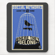 Office Propaganda: Social Network (blue) Mouse Pad