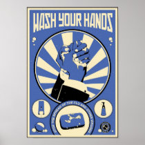 Office Propaganda: Wash your hands (blue) Posters