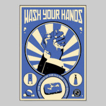 Office Propaganda: Wash your hands (blue) posters by stevethomas Office Propaganda: Wash your hands (blue) posters