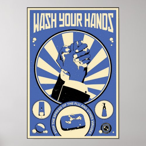 Office Propaganda: Wash your hands (blue) posters