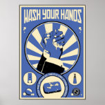 Office Propaganda: Wash your hands (blue) Posters