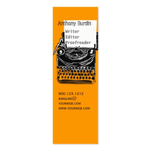 Office Typewriter Business Card Templates (front side)