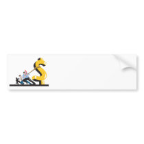 Office Workers Pulling Down Dollar Bumper Stickers
