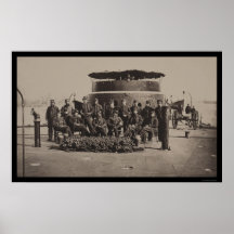 Officers on the Deck of the USS Monitor 1861 Print