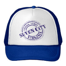 Official 7 City Stamp - Blue Logo Mesh Hats