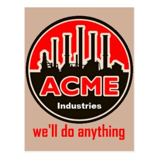 official acme industries postcard