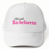 Official Bachelorette (Pink) hats by WeddingZazzle Official Bachelorette (Pink) hats