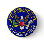 Official Best Husband Department Seal Round Button
