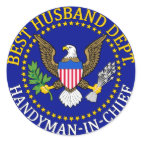 Official Best Husband Department Seal Round Sticker