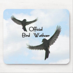 Official Bird Watcher Cloudy Sky mousepad