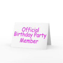 Official Birthday Party Member Card