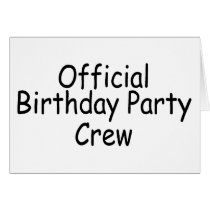 Official Birthday Party Staff Cards