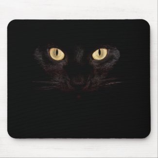 official black cat mouse pad