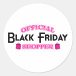 Official Black Friday Shopper (Pink) Round Sticker