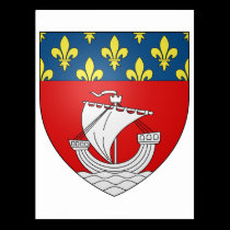 Official Blason Paris Coat Heraldry Symbol France postcards