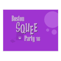Official Boston Squee Party PURPLE Postcard