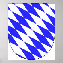 Official Coat of Arms Bavaria Germany Symbol Poster