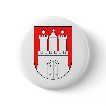 Official Coat of Arms Hamburg Germany Symbol Button