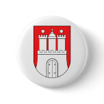 Official Coat of Arms Hamburg Germany Symbol Button