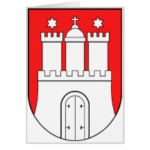 Official Coat of Arms Hamburg Germany Symbol Greeting Card