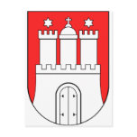 Official Coat of Arms Hamburg Germany Symbol Postcard