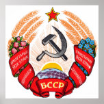 Official Coat of arms of Belarus Heraldry Symbol Poster