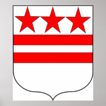 Official Coat of Arms of George Washington Family Print