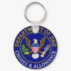 Official Department of Dad Seal Round Keychain