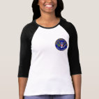 Official Department of Mom Seal Ladies 3/4 Sleeve Fitted Raglan