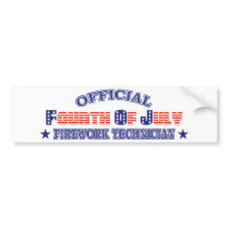 Official Fourth / 4th Of July Firework Technician Bumper Stickers