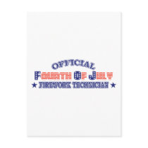 Official Fourth / 4th Of July Firework Technician Post Card