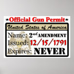 Official Gun Permit! Posters