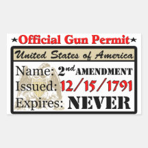 Official Gun Permit! Rectangular Stickers