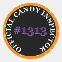 Official Halloween Candy Inspector Sticker