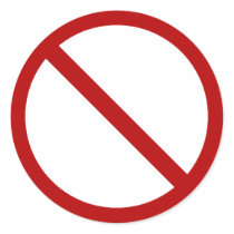 Official international no symbol ISO 3864-1 Sticker