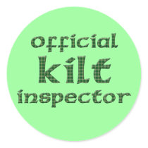 Official Kilt Inspector Round Stickers