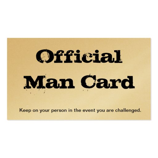 Official Man Card Business Card Template (front side)